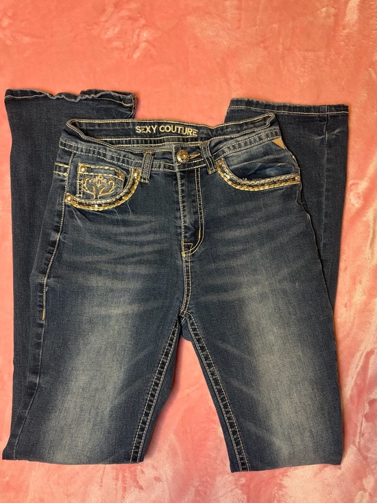 Sexy Couture Denim - Women’s Dark Blue Embellished Jeans